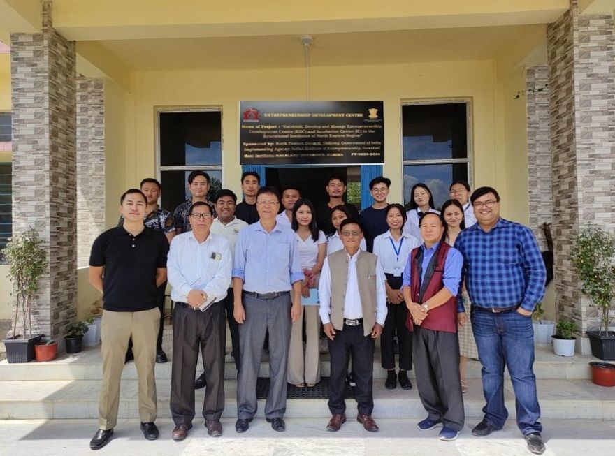 Prof GT Thong, Savio Visa and others at the inaugural session of first Entrepreneurship Development Program at the Entrepreneurship Development Centre of Nagaland University, Kohima Campus on September 23.